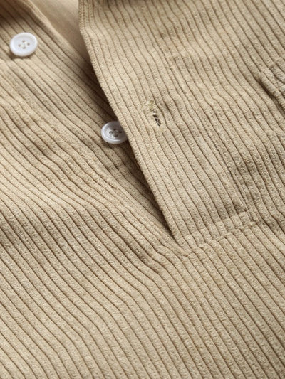 MARTIN | Mens half button corduroy long sleeves shirt