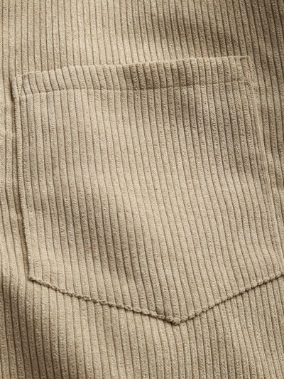 MARTIN | Mens half button corduroy long sleeves shirt