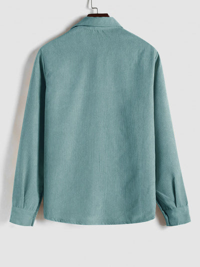 MARTIN | Mens half button corduroy long sleeves shirt
