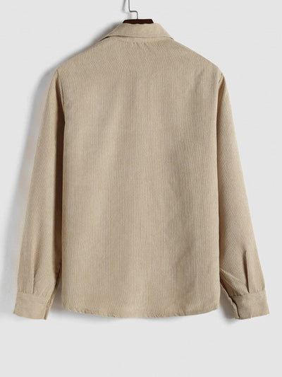 MARTIN | Mens half button corduroy long sleeves shirt