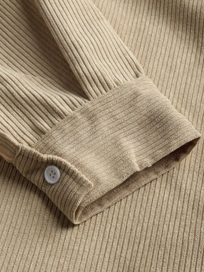MARTIN | Mens half button corduroy long sleeves shirt