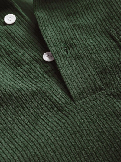 MARTIN | Mens half button corduroy long sleeves shirt