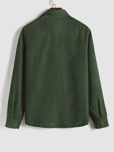 MARTIN | Mens half button corduroy long sleeves shirt