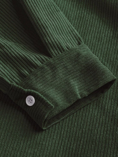 MARTIN | Mens half button corduroy long sleeves shirt