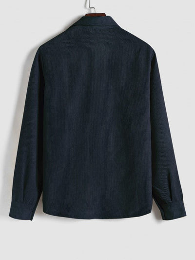 MARTIN | Mens half button corduroy long sleeves shirt