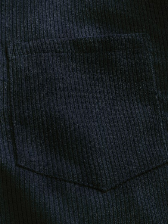 MARTIN | Mens half button corduroy long sleeves shirt
