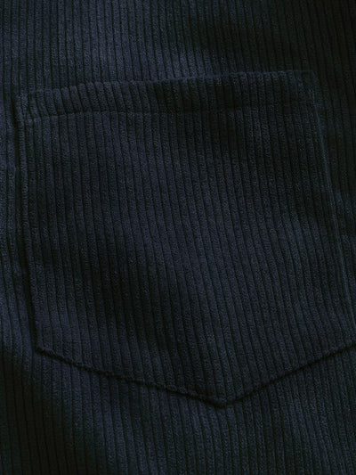 MARTIN | Mens half button corduroy long sleeves shirt