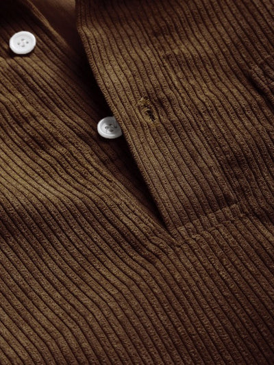 MARTIN | Mens half button corduroy long sleeves shirt