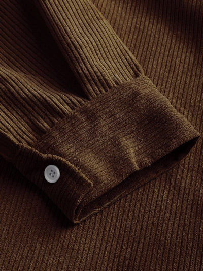 MARTIN | Mens half button corduroy long sleeves shirt