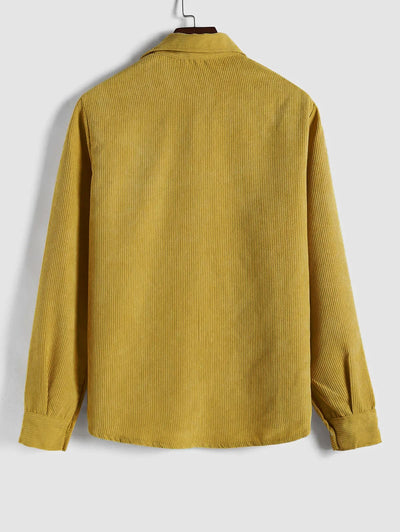 MARTIN | Mens half button corduroy long sleeves shirt